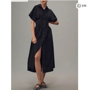 Anthropologie Exquise Tobie Shirt Dress Black Size Medium